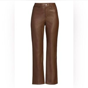 Faux Leather Brown Pants